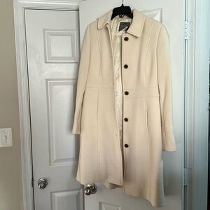 Cream J Crew double cloth coat size 8.